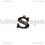 Ciondolo Lettera S in Acciaio Inox con alloggiamenti per strass 16.5x11mm