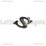 Ciondolo Lettera S in Acciaio Inox con alloggiamenti per strass 16.5x11mm