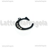 Ciondolo Lettera C in Acciaio Inox con alloggiamenti per strass 16x14mm