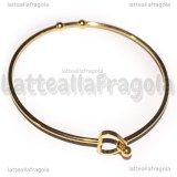 Bracciale Rigido Apribile in Acciaio Inox Dorato con Cuore 60mm diametro