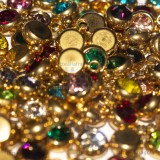3 Charms Punto Luce in Acciaio Inox Dorato colori misti 8x6mm