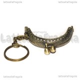 Chiusura Clic clac con portachiavi in metallo color bronzo 4.3x5.2cm