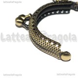 Chiusura Clic clac con portachiavi in metallo color bronzo 4.3x5.2cm