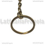 Chiusura Clic clac con portachiavi in metallo color bronzo 4.3x5.2cm
