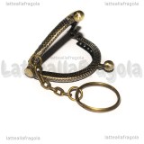 Chiusura Clic clac con portachiavi in metallo color bronzo 4.3x5.2cm