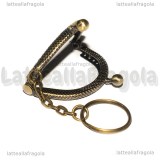 Chiusura Clic clac con portachiavi in metallo color bronzo 4.3x5.2cm