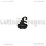 Ciondolo Cappello 3D in metallo smaltato nero 12x10.5mm