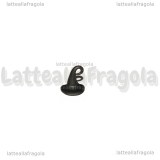 Ciondolo Cappello 3D in metallo smaltato nero 12x10.5mm