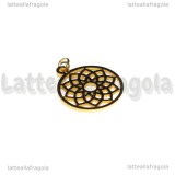 Ciondolo Acchiappasogni in Acciaio Inox Dorato 22.5x19mm