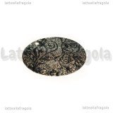 Ciondolo Piastra Puntinata in Acciaio Inox fantasia Fiori 30mm