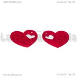 Ciondolo Cuore Love in metallo smaltato Rosso 18x15mm
