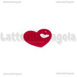 Ciondolo Cuore Love in metallo smaltato Rosso 18x15mm