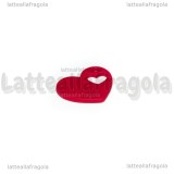 Ciondolo Cuore Love in metallo smaltato Rosso 18x15mm