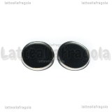 Coppia Orecchini a clip in Acciaio Inox Base 16mm