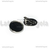 Coppia Orecchini a clip in Acciaio Inox Base 16mm