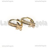 Monachelle Chiuse Farfalle in Ottone Gold Plated e Cubic Zirconia 18.5x11mm
