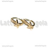 Monachelle Chiuse Farfalle in Ottone Gold Plated e Cubic Zirconia 18.5x11mm