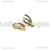 Monachelle Chiuse Farfalle in Ottone Gold Plated e Cubic Zirconia 18.5x11mm