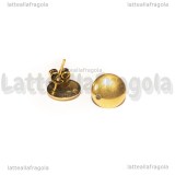 Coppia di orecchini a perno Tondi in Acciaio Inox Dorato 10mm