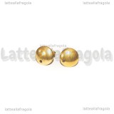 Coppia di orecchini a perno Tondi in Acciaio Inox Dorato 10mm