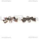 Connettore Fiocco in metallo argento antico 20x10mm