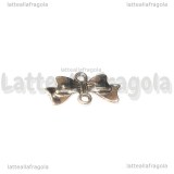 Connettore Fiocco in metallo argento antico 20x10mm