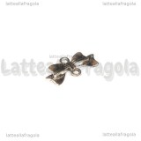 Connettore Fiocco in metallo argento antico 20x10mm