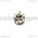 Charm 3D corona in metallo argento antico 14x12.5mm