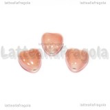 3 Cuori in Ceramica Rosa foro passante 13x11mm