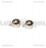 Coppia di orecchini a perno Tondi con asola in Acciaio Inox 10mm