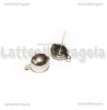 Coppia di orecchini a perno Tondi con asola in Acciaio Inox 10mm