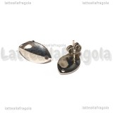 Coppia di orecchini a perno Oblunghi in Acciaio Inox 14.5x9mm