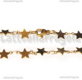 Collana Maglia Stelle in Acciaio Inox Dorato 42.5cm