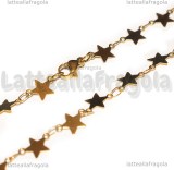 Collana Maglia Stelle in Acciaio Inox Dorato 42.5cm