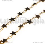 Collana Maglia Stelle in Acciaio Inox Dorato 42.5cm