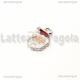 Charm Babbo Natale in metallo smaltato 17x11mm