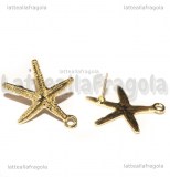 Coppia Perni Stella Marina in metallo Gold Plated 24x21.5mm