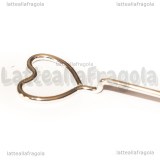 Spillone Capelli Cuore in metallo Silver Plated 19x21.5mm