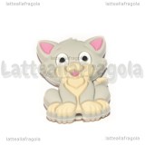 Gatto in Silicone colorato foro passante 29.5x22x8mm