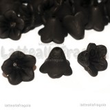 25 Fiori in lucite Nero 14x10mm
