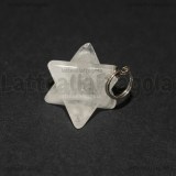 Ciondolo 3D Merkaba in Quarzo Ialino 22x16.5mm