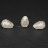 5 Perle a Goccia in Acrilico Bianco14x10mm