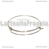 Bracciale rigido apribile in metallo argentato 20cm