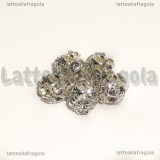 Perla in rame con pavé di strass cristal 6mm