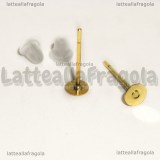 Perni base piatta 4mm Gold Plated Testa in Rame Perno in Acciaio Inox