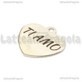 Ciondolo Cuore TI AMO in Acciaio Inox 30x29mm