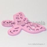 Farfalla in legno colorato rosa 56x49mm