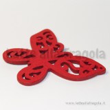 Farfalla in legno colorato rosso 56x49mm