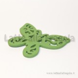 Farfalla in legno colorato verde 56x49mm