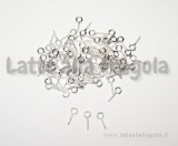 20 pezzi di ganci a vite con occhiello 8x4mm Silver Plated.